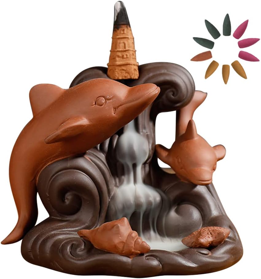 Backflow Incense Burner Waterfall Incense Burner Backflow Incense Burner Dolphin Ornament Backflow Incense Burner