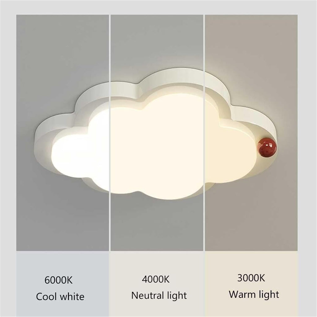 Nordic Style Modern Cloud Shape LED Ceiling Light Creamy White Flush Mount Lamp Acrylic Fixture Toddler Playroom