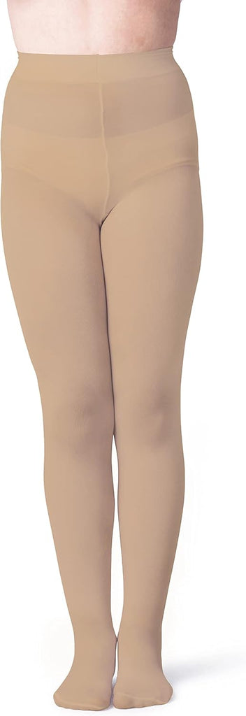 Girls Opaque Microfiber Tights Pairs Black White or Colored Nylon Stockings for Kids - ballet footed tights