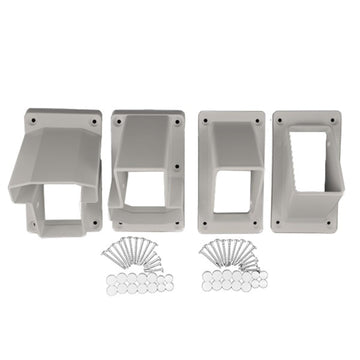 Stair Vinyl Railing Brackets - Porch and Deck Railing Bracket Set for Stairs, Top & Bottom Classic Brackets for