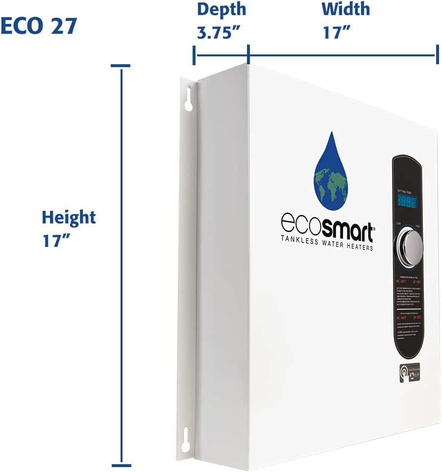 27 Tankless Water Heater, Electric, 27-kW - Quantity 1, 17 x 17 x 3.5