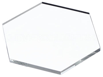 3" Hexagon Glass Tiles - 25 Pack - Clear