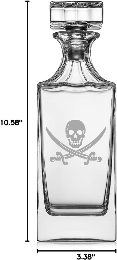 30 oz Glass Whiskey Decanter with Glass Stopper Gift Pirate