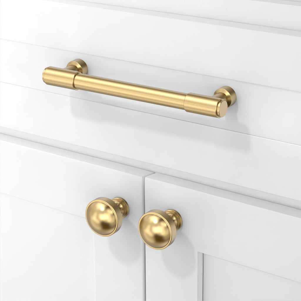 5 Pack Champagne Bronze Cabinet Knobs Single Hole Cabinet Pulls Round Kitchen Cabinet Knobs Drawer Knobs