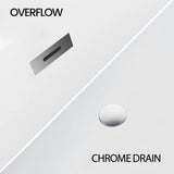 59" Deep Soaking Bathtub, Non-Slip Acrylic Tub with Chrome Drain, CUPC Certified, Ergonomic Modern Bath for Bathrooms