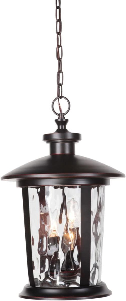 Summerhays Outdoor Ceiling Pendant Lighting, 3-Light 180 Watts (12" W x 19" H), Oiled Bronze Gilded