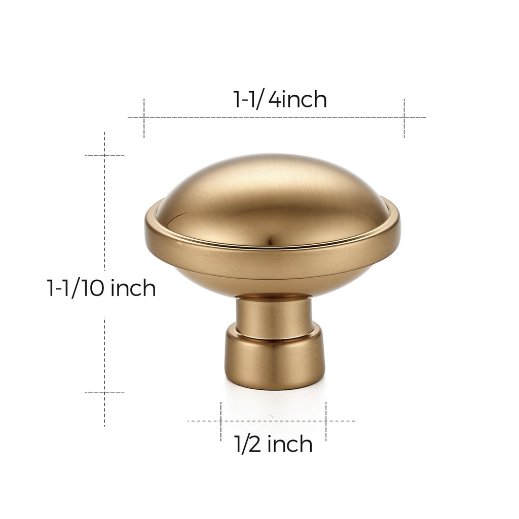 Polished Champagne Bronze Cabinet Handles 1-1/4 Inch 10 Pack