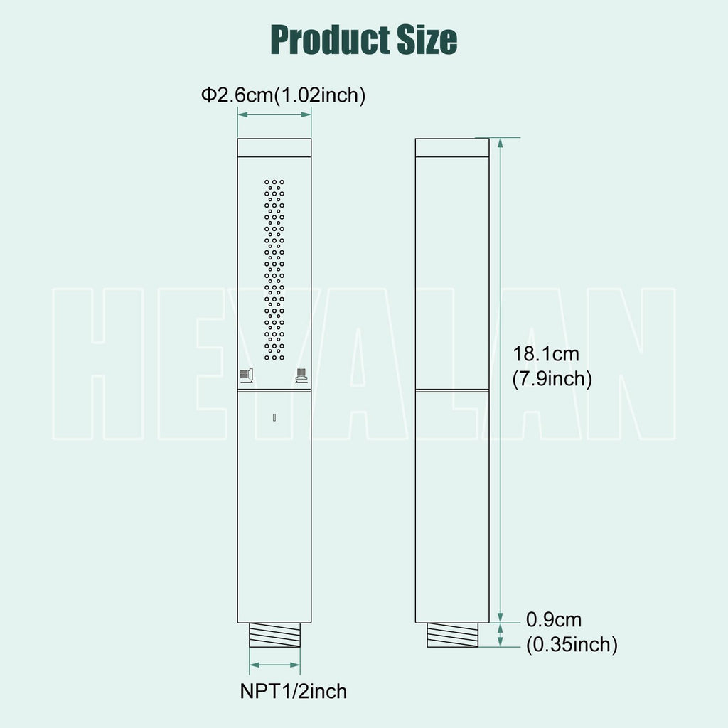 Dual-Function Handheld Shower Wand with Strong Flow, Matte Black