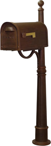Classic Curbside Mailbox with Aluminum Post - Copper Mailbox with Ashland Post