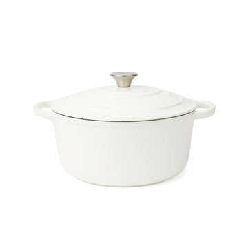 5.7 qt Enameled Cast Iron Dutch Oven Pot with Lid, White