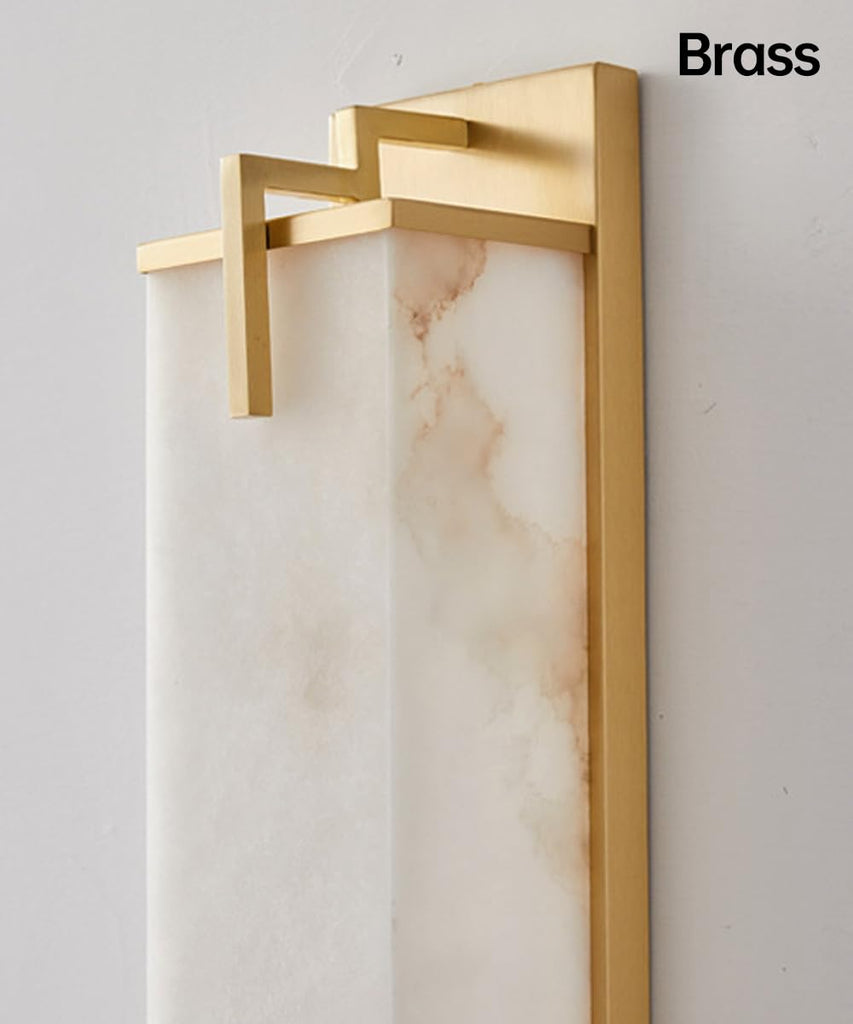 Modern Marble Wall Sconce Natural Alabaster Sconce, 23.6in Gold