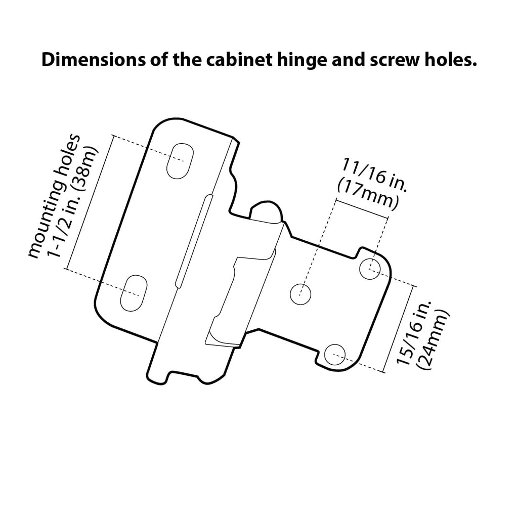 20 Pack Oil Rubbed Bronze Cabinet Hinges for Cabinet Doors (10 Pairs) - 1/2" Overlay Semi-Wrap Self-Closing Face