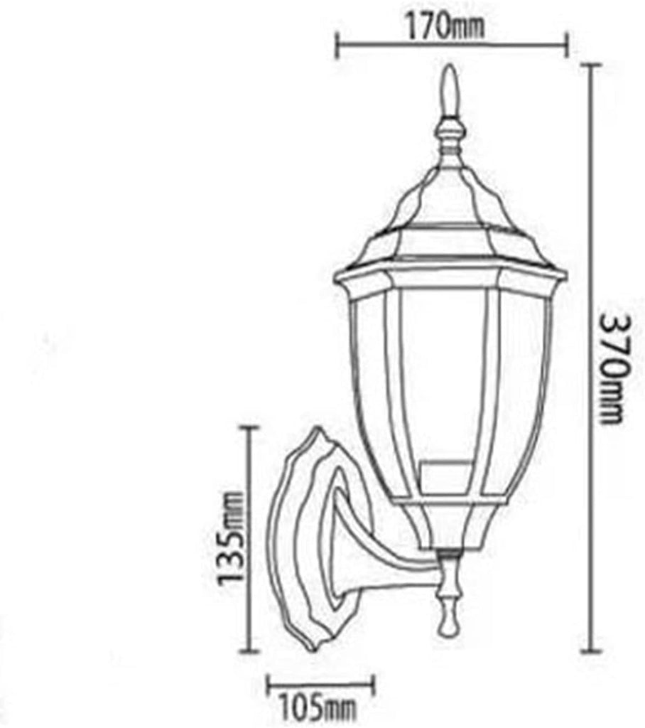 Outdoor Post Light, Vintage Hex Garden Wall Lamp Waterproof Outdoor Wall Light Corridor Courtyard Balcony Lamp for