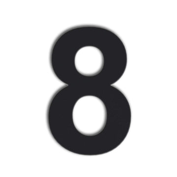 10 Inch Floating House Number 8 - Black 304 Stainless Steel