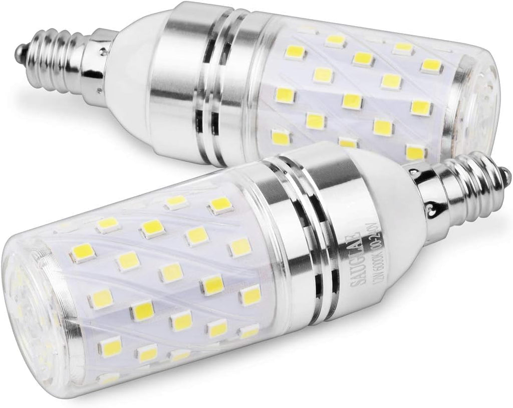 LED 12W Corn Bulbs, 100W Incandescent Bulbs Equivalent, 6000K Cool White, Non-Dimmable, 1200Lm, E12 Small Edison