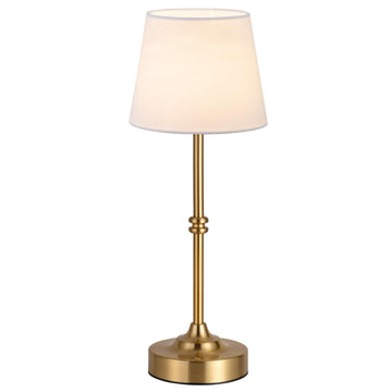 Cordless Table Lamp, Rechargeable Battery Operated, Brass, 1 Pack
