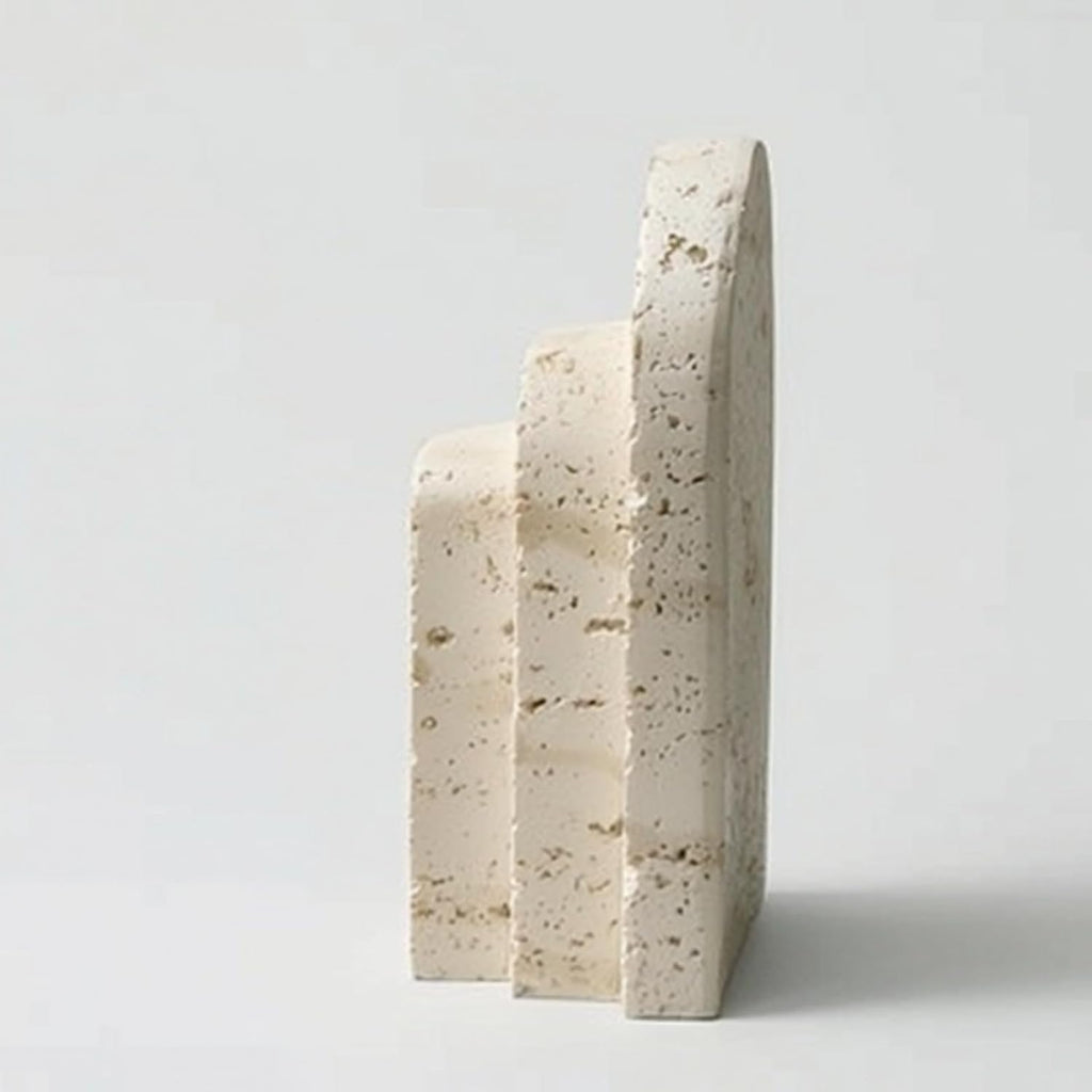 Bookend Display Piece Resin Bookend Support Holder Stand with Sculptural Character and Textured Stone Look Suitable