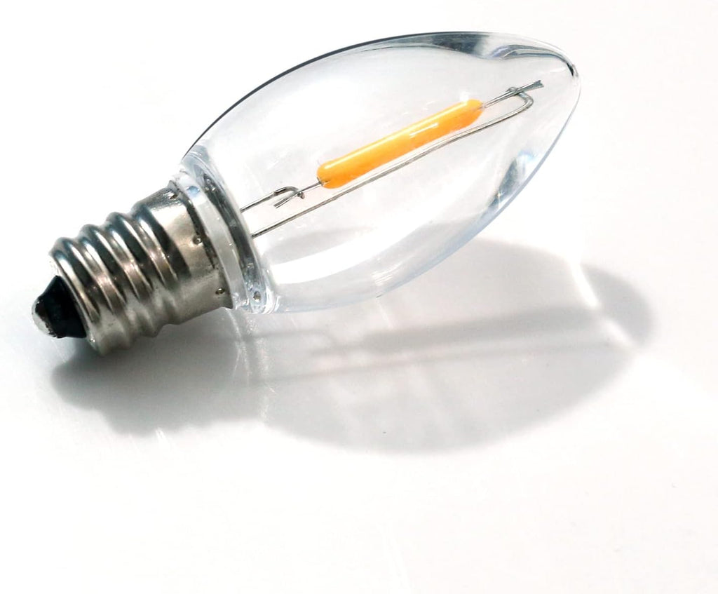 C7 LED Night Light Bulbs, E12 Candelabra Base, Warm White