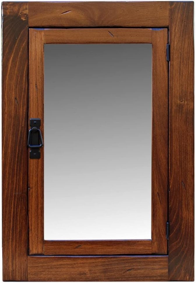 Girona Rustic Mission Medicine Cabinet/Medium Walnut Finish