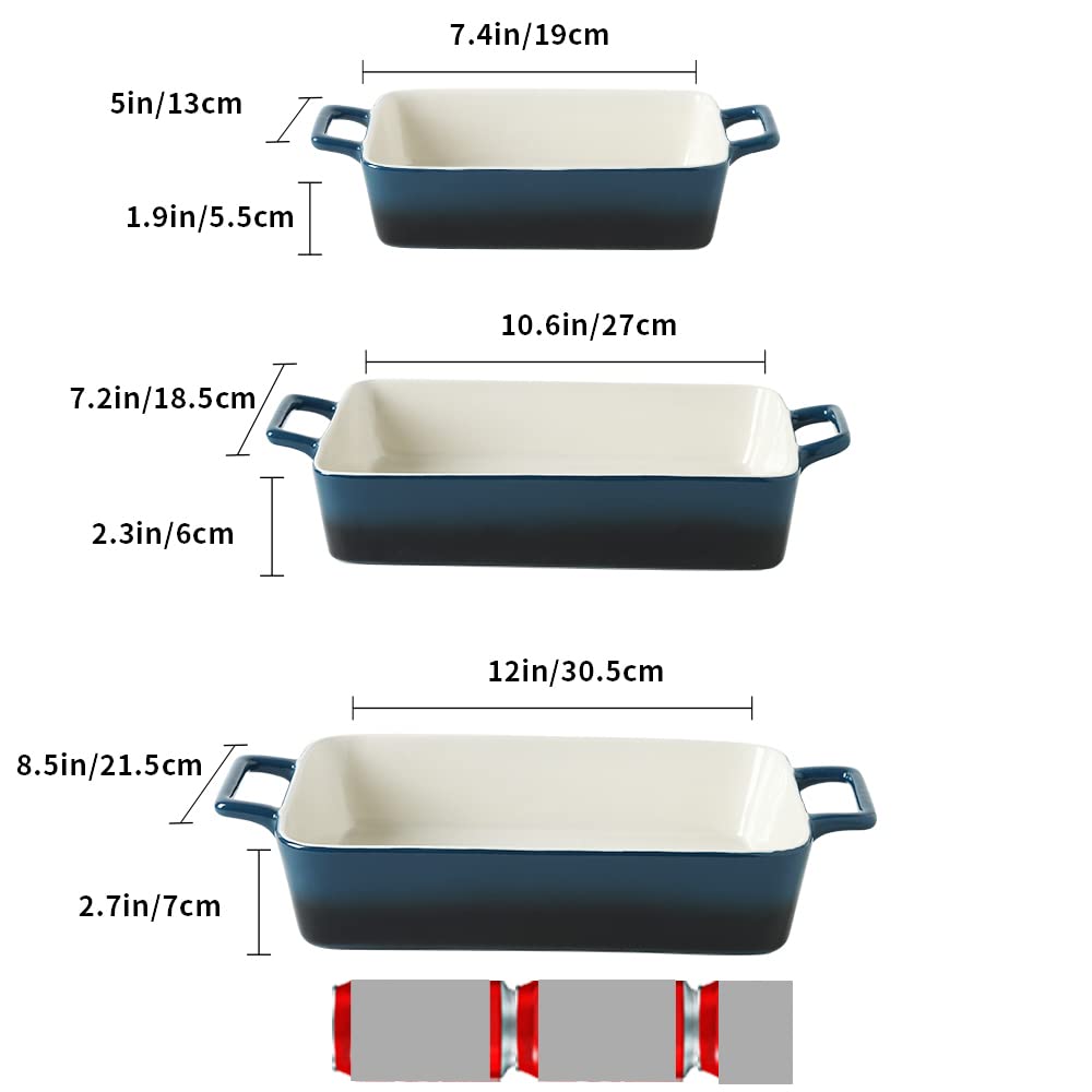 Bakeware Set, Ceramic Baking Dish, Rectangular Baking Pans Set, Casserole Dish for Cooking, Cake Dinner, Kitchen