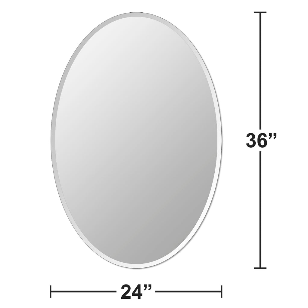 Bathroom Mirror for Over Sink 24" x 36" Oval Frameless Wall Mirror