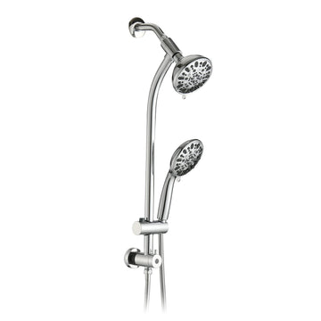 High Pressure 48-Settings Shower Head with Handheld Shower, Drill-Free 3-Way Diverter for Easy Reach, Adjustable Height