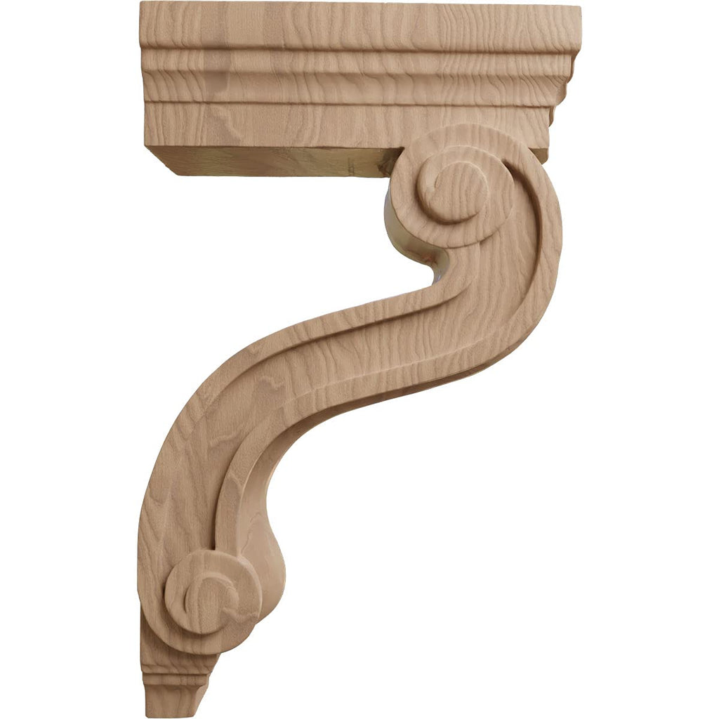 Los Angeles Hollow Back Wood Corbels, 3 7/8"W x 8"D x 13"H, Mahogany