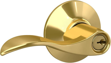 ACC 505 Accent Door Lever, Keyed Entry Lock, Bright Brass
