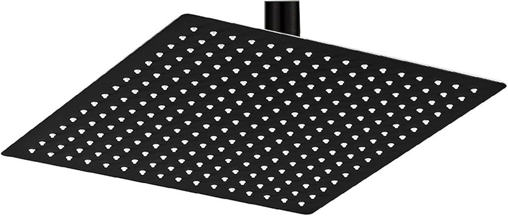 12 Inch Rain Shower Head, 12" Square Rainfall & High Pressure Stainless Steel Bath Showerhead, 1/16" Ultra Thin