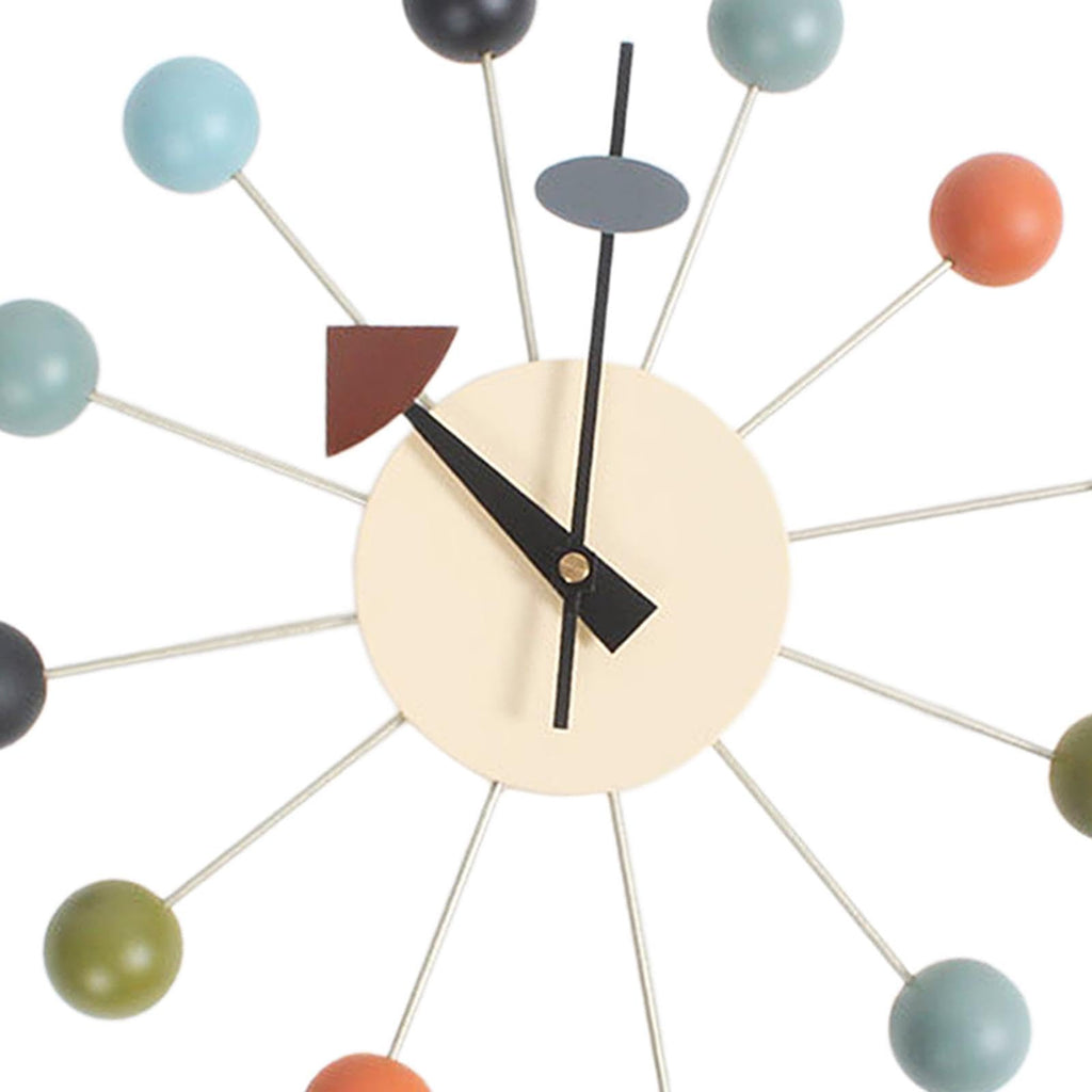 Inspired Nelson Style Round Ball Wood Wall Clock Decorative Wall Clock No Ticking Wall Hanging Clock Mid Century Home Decor Clocks