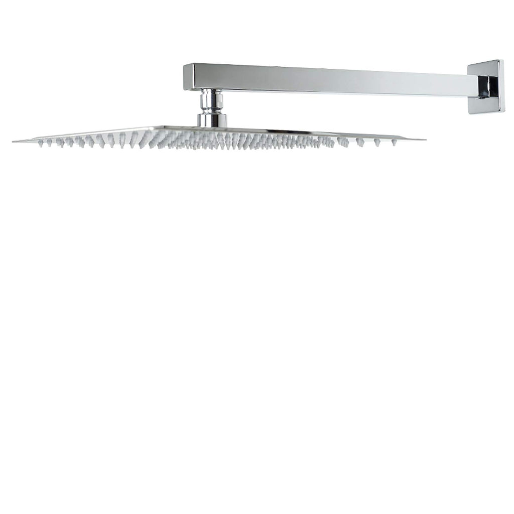 Shower Head with Extension Arm, High Pressure Square with ShowerArm, Stainless Steel Rainfall -Waterfall Full Body