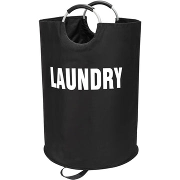 160L XX-Large Laundry Basket Bag, Collapsible Tall Hamper, Black