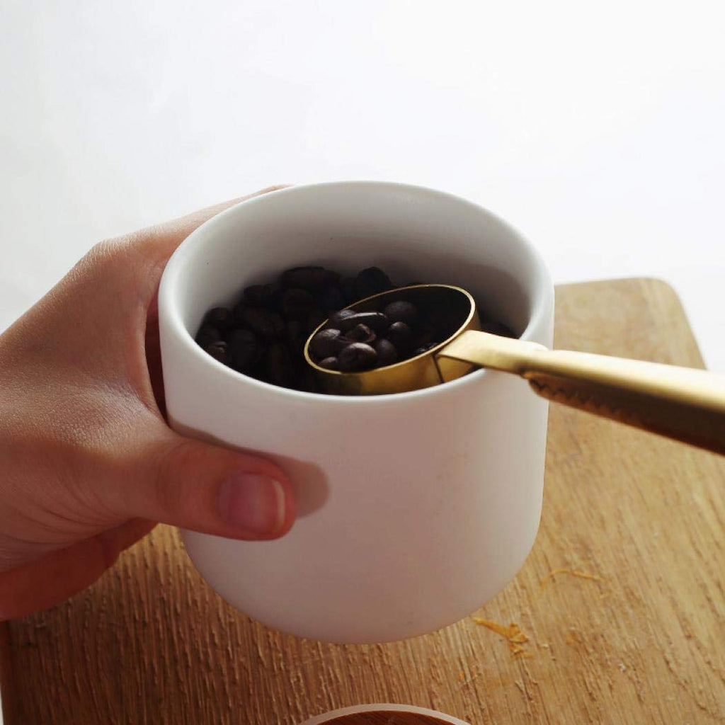 Ceramic Food Storage Jar Canister With Airtight Wooden Lid, Modern Design