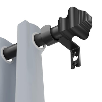 Curtain Rods for Windows 36-124 inch, 5/8 inch Matte Black Curtain Rod with Brackets Adjustable by Splicing Kitchen