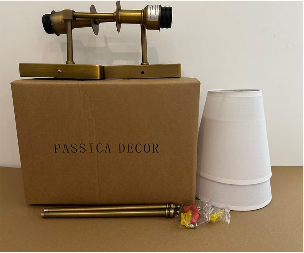 Wall Sconce Set of 2 Hardwired Vintage Antique Brass Sconce Candle Wall Light for Bedroom Living Room Vanity