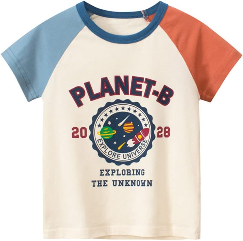 Boys' Pack Excavator Short Sleeve Crewneck T-Shirts Top Tee Toddler Boys' Value Pack Cotton T-Shirt