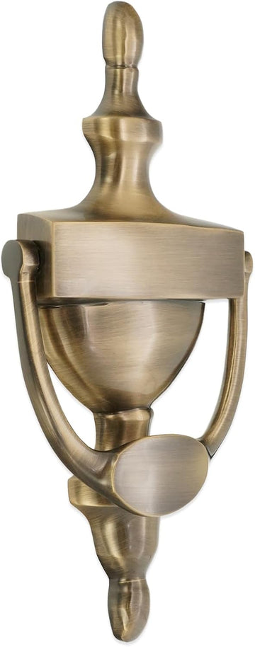 Victorian Style 8” Solid Brass Urn Door Knocker in Antique Brass Finish