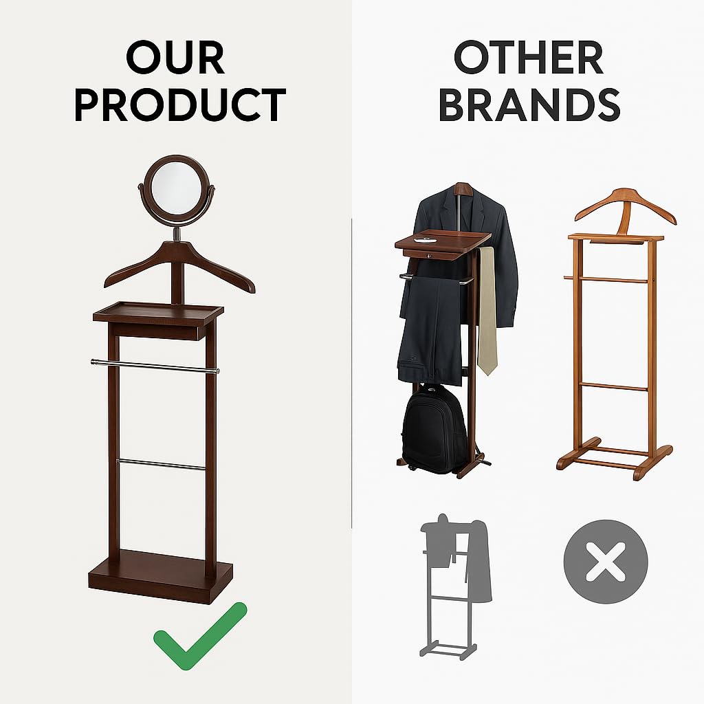 Valet Stand, Matte Grey Clothing Organizer