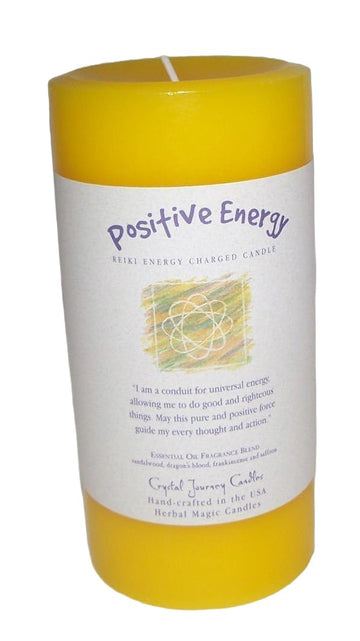 6" x 3" Herbal Magic Reiki Charged Pillar Candle, Positive Energy