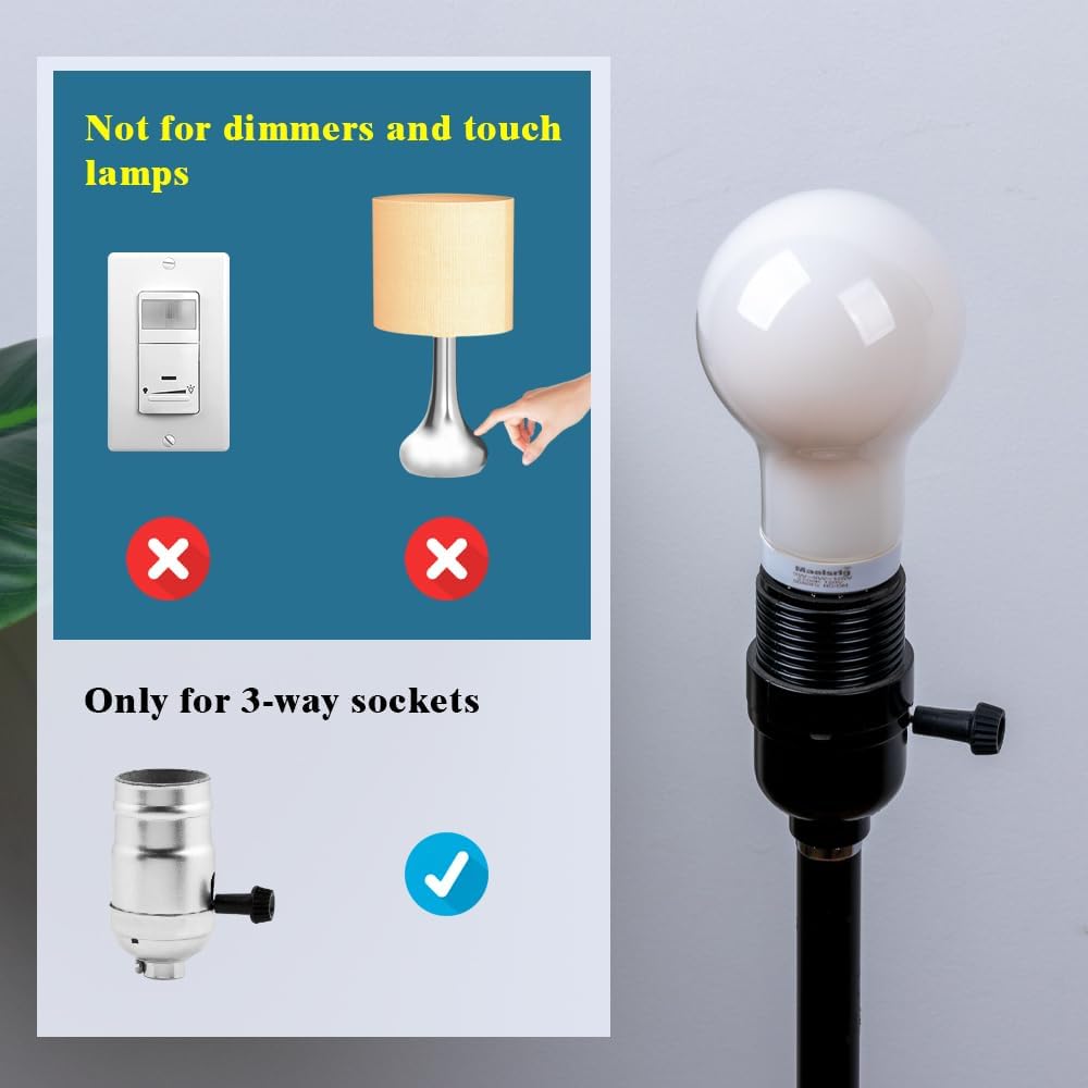 3-Way Light Bulbs, 30 70 100 Watt Equivalent, Soft White 2700K, A19 Three Way LED Bulbs, 3W/8W/10W, E26 Medium Base
