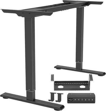 Dual Motor Standing Desk Frame, Ergonomic Stand Up Desk Base Workstation with Cable Management Tray, Headphone Hook