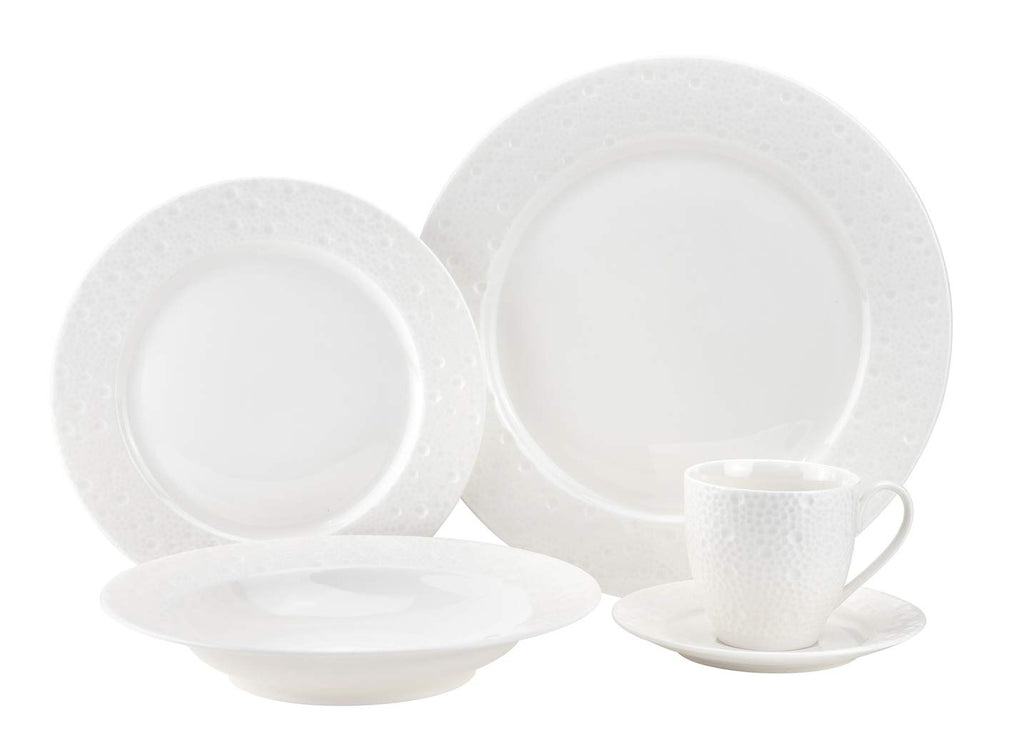 20-pc. Dinner Set Service for 4, 24K Gold-plated Luxury Bone China Tableware ("Orbit")