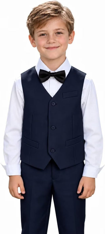 Boys Suit 5 PCS Slim Fit Prom Suits Formal Wedding Outfit Sets for Kids Boy