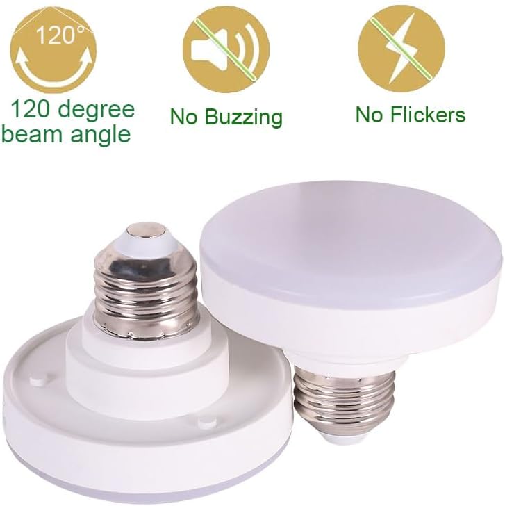 E27 120V 10W LED Mini Flat Light Non-dimmable 75W Squat Bulb Replacement 3000K Soft White led Bulb (Warm White 3000K)