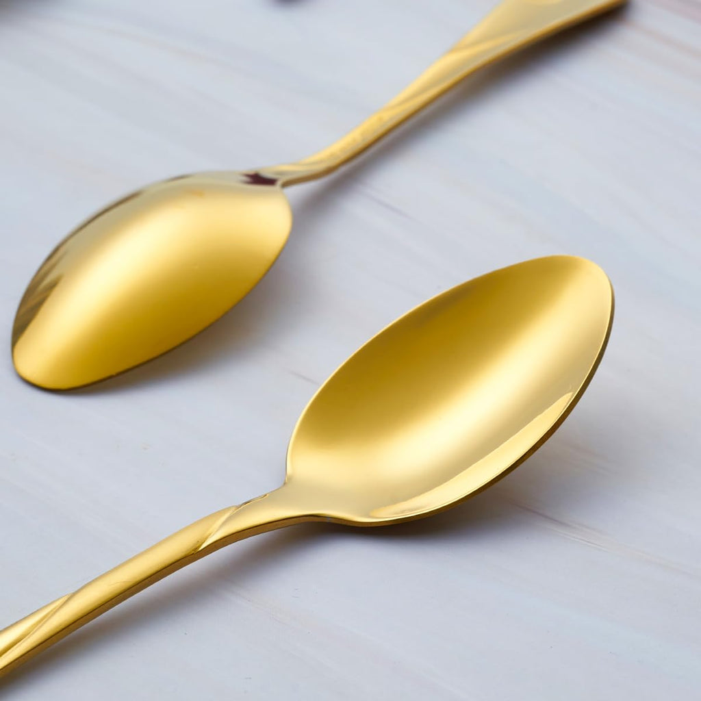 Gold Silverware Set, 30-Piece Stainless Steel Flatware Set