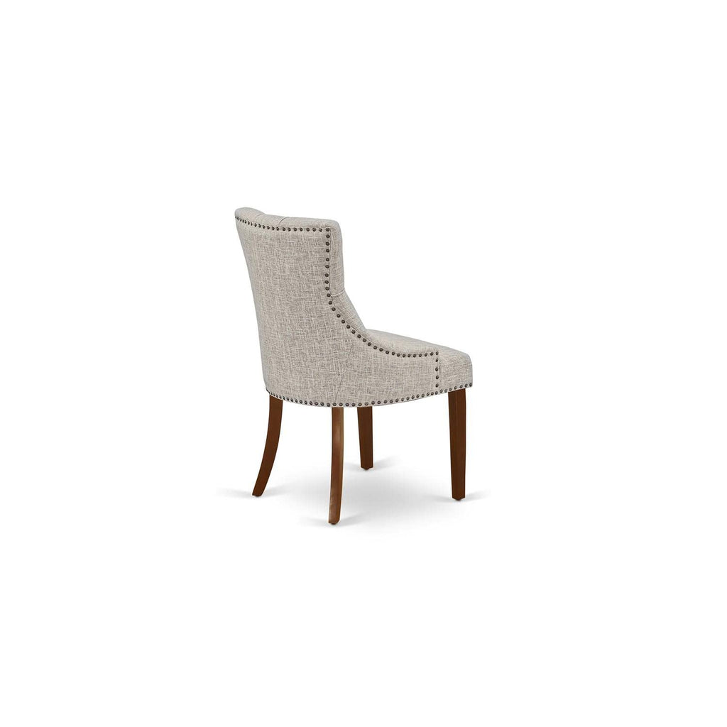West Furniture FRP3T05 Friona Parson Dining Chairs - Button Tufted Nailhead Trim Doeskin Linen Fabric Upholstered