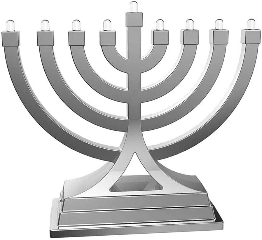 Mini Electric LED Battery or USB Powered - Push Button Multi Light Settings - Hanukkah Battery Operated Minorah Small