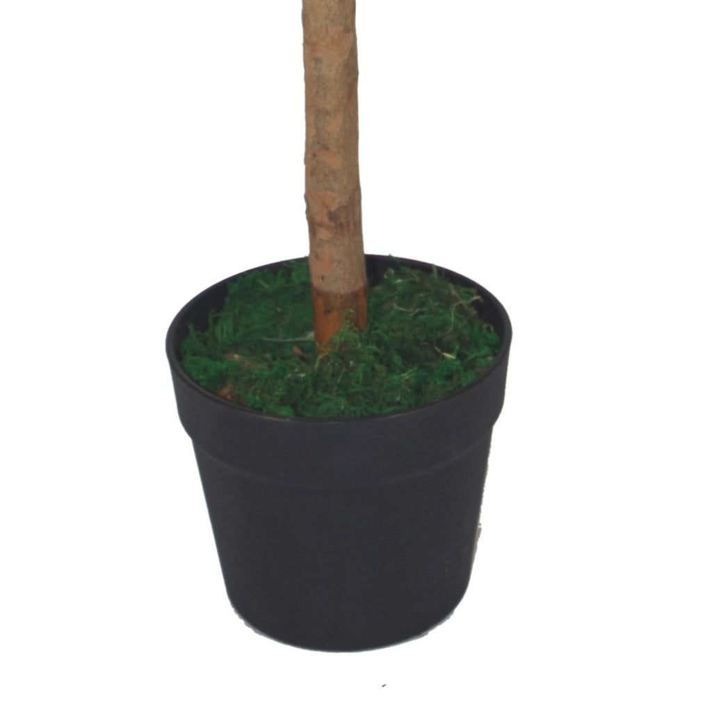 Pair of Plain Stem Artificial Topiary Bay Laurel Ball Trees, Green, 120cm (4ft)