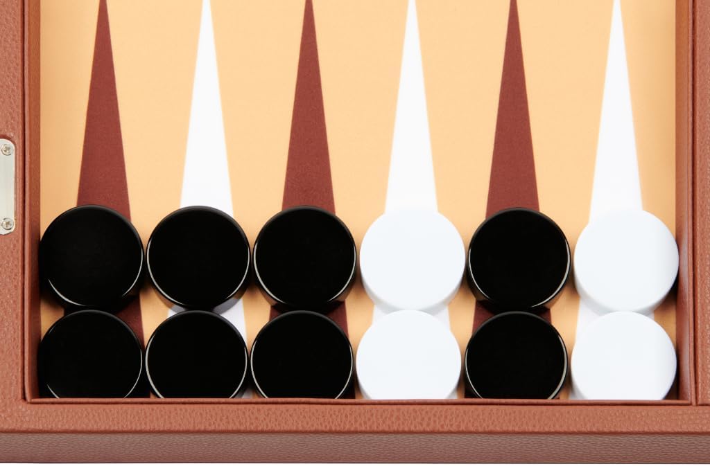 19-inch Premium Backgammon Set - Desert Brown Board