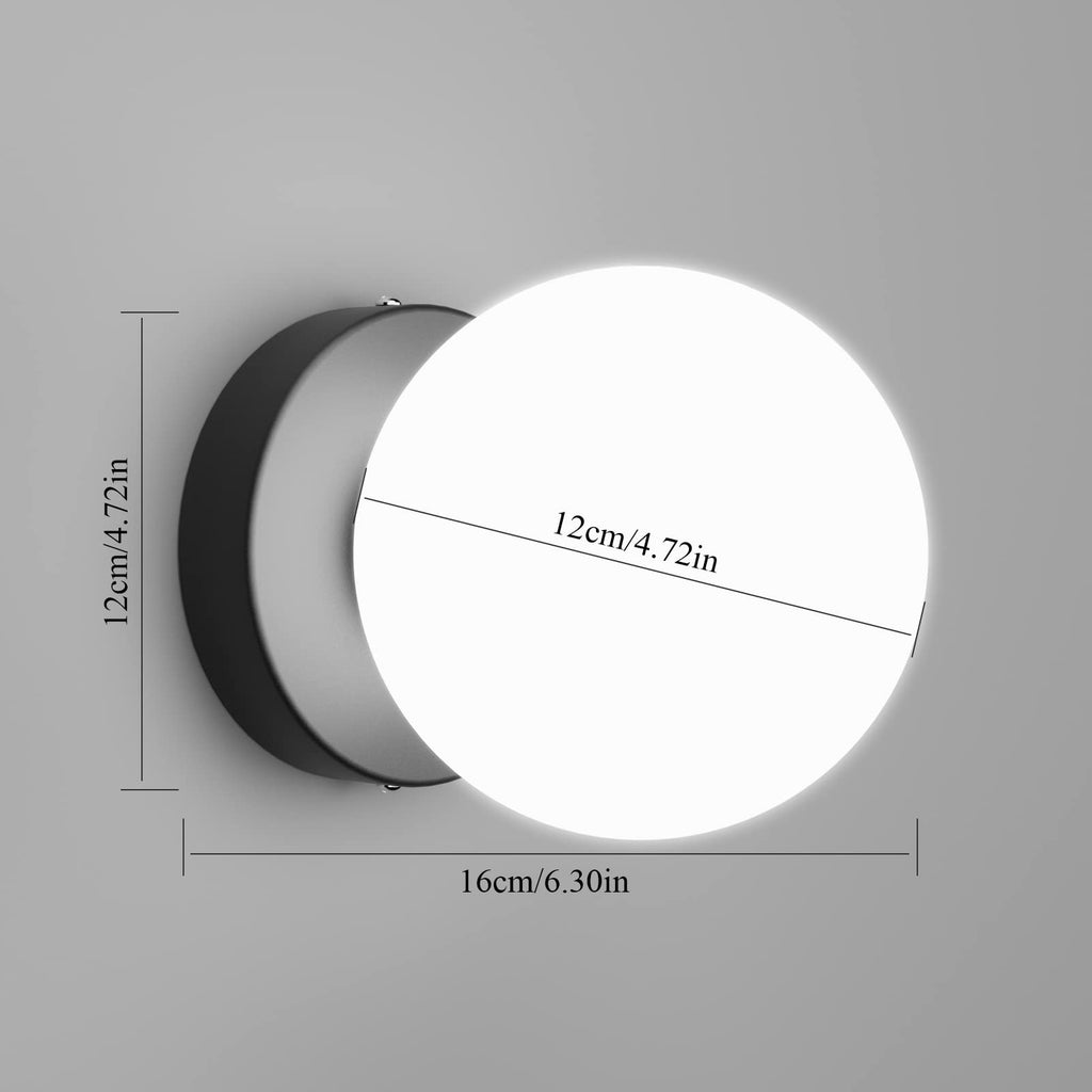Wall Sconces Set of Two, Matte Black Globe Wall Light Fixture,2 Packs